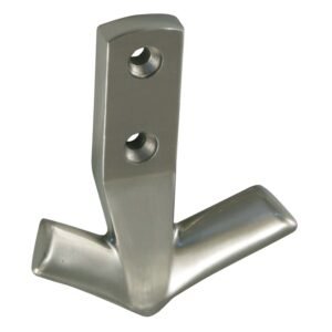 Cuier mobila cu 2 agatatoare, aluminiu, nichel mat, pentru baie, dormitor, hol, prindere pe mobila / perete, 495.46.24