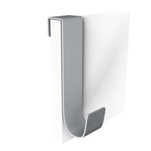 Cuier mobila cu 1 agatatoare, metal, argintiu, pentru baie, bucatarie, dormitor, hol, prindere pe usa / calorifer, Double 105144 145G