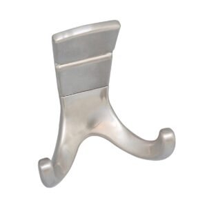 Cuier mobila cu 2 agatatoare, zamac, nichel, pentru baie, dormitor, hol, prindere pe mobila / perete, 494.63.24