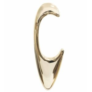 Cuier mobila cu 2 agatatoare, metal, auriu, pentru baie, dormitor, hol, prindere pe mobila, Kubai 18197