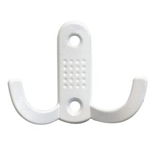 Cuier mobila cu 2 agatatoare, aluminiu, alb, pentru baie, dormitor, hol, prindere pe mobila, Noktali 17492