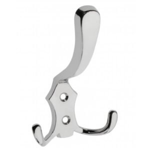 Cuier mobila cu 3 agatatoare, metal, crom lucios, pentru baie, dormitor, hol, prindere pe mobila, Fiko 95626