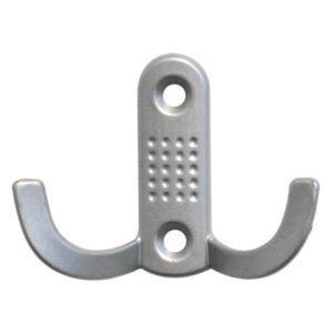 Cuier mobila cu 2 agatatoare, aluminiu, argintiu, pentru baie, dormitor, hol, prindere pe mobila, Noktali 21327