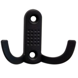 Cuier mobila cu 2 agatatoare, aluminiu, negru, pentru baie, dormitor, hol, prindere pe mobila, Noktali 55711