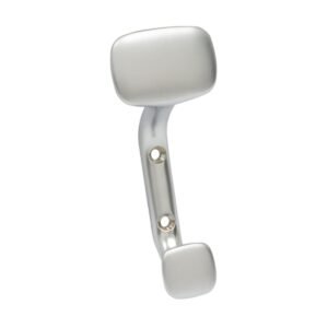 Cuier mobila cu 2 agatatoare, metal, argintiu, pentru baie, dormitor, hol, prindere pe mobila, Toledo C0 15225