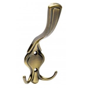 Cuier mobila cu 3 agatatoare, metal, auriu antic, pentru baie, dormitor, hol, prindere pe mobila, Orvieto 15229