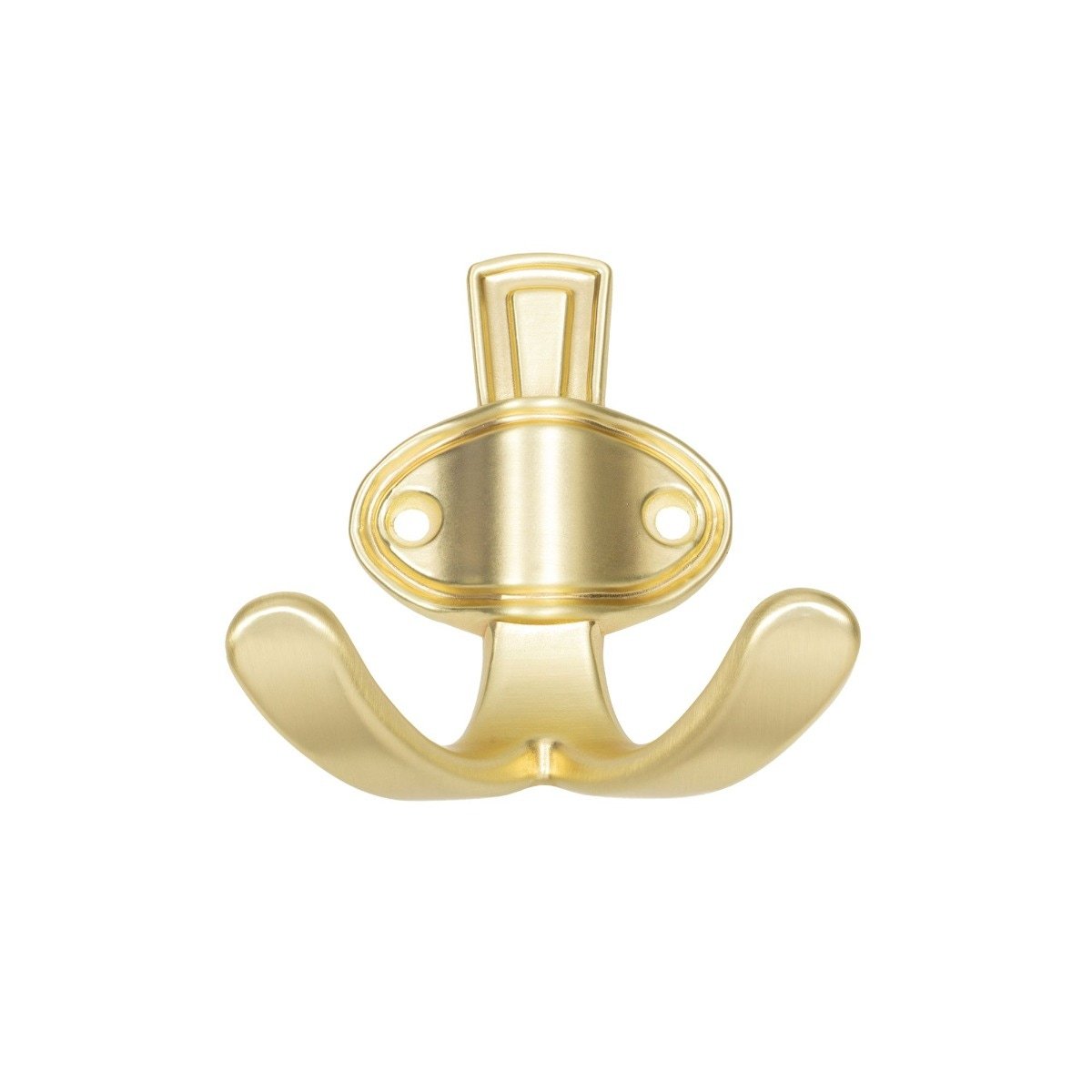 Cuier mobila cu 2 agatatoare, metal, auriu, pentru hol, prindere pe mobila / perete, Zefir 18567