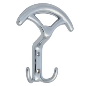 Cuier mobila cu 3 agatatoare, zamac, cromat lucios, pentru baie, dormitor, hol, prindere pe mobila / perete, 494.38.22