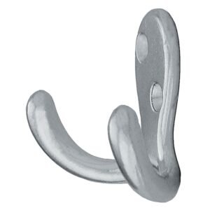 Cuier mobila cu 2 agatatoare, zamac, cromat lucios, pentru baie, dormitor, hol, prindere pe mobila / perete, 494.11.22