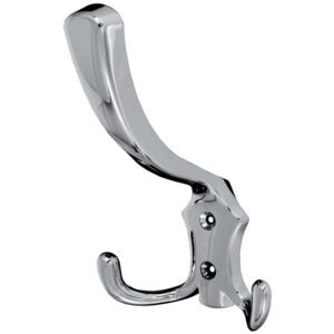 Cuier mobila cu 3 agatatoare, zamac, cromat lucios, pentru baie, dormitor, hol, prindere pe mobila / perete, 494.37.22