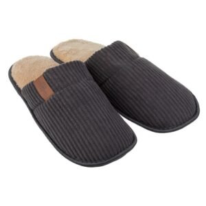 Papuci de Iarna Gri cu Patch Maro pentru Barbati