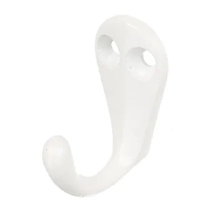 Cuier perete, o agatatoare simpla, metal, 4 cm, alb