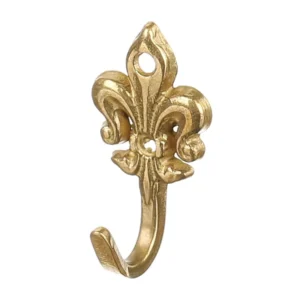 Cuier perete, o agatatoare simpla, model trefla, metal, 3.5 cm, alama