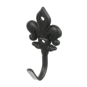 Cuier perete, o agatatoare simpla, model trefla, metal, 5.5 cm, negru