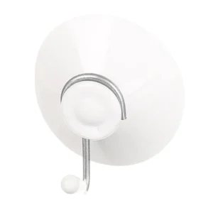 Cuier cu ventuza, o agatatoare simpla, plastic, alb