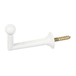 Cuier perete, o agatatoare simpla, metal, 4 cm, alb