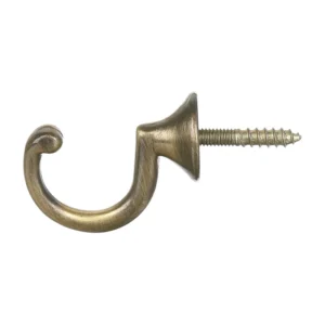 Cuier perete, o agatatoare simpla, metal, 3.5 cm, antichizat