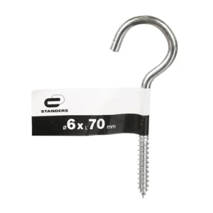 Surub pentru lemn Standers, cu inel deschis, otel zincat, 6 x 70 mm