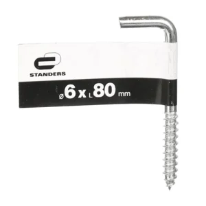 Holsurub cu carlig tip L, otel zincat, 6 x 80 mm