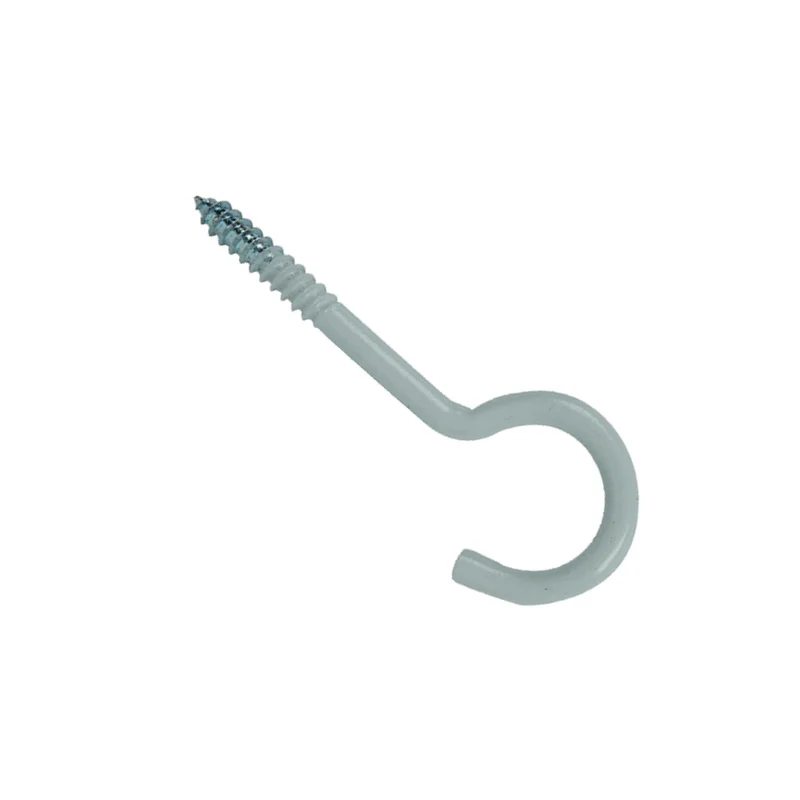 Surub pentru lemn Standers, cu inel deschis, otel zincat, 6 x 120 mm, alb