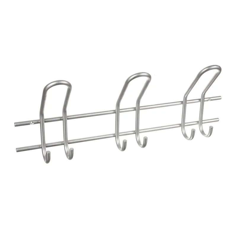 Cuier perete, 3 agatatoare triple, metal, 43 cm, crom