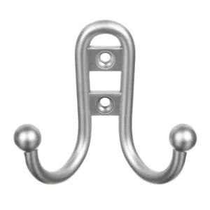 Cuier perete, o agatatoare dubla, metal, 6.8 cm, crom