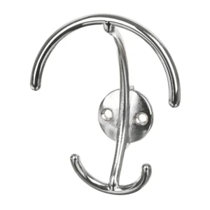 Cuier perete, o agatatoare tripla, metal, 11 cm, crom