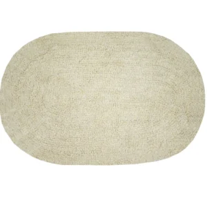 Covoras baie Funky, din bumbac, 40 x 60 cm, oval, crem