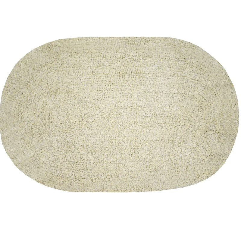 Covoras baie Funky, din bumbac, 40 x 60 cm, oval, crem