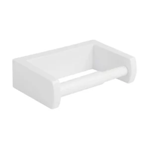 Suport hartie igienica Funky, din plastic, fixare prin gaurire, alb lucios