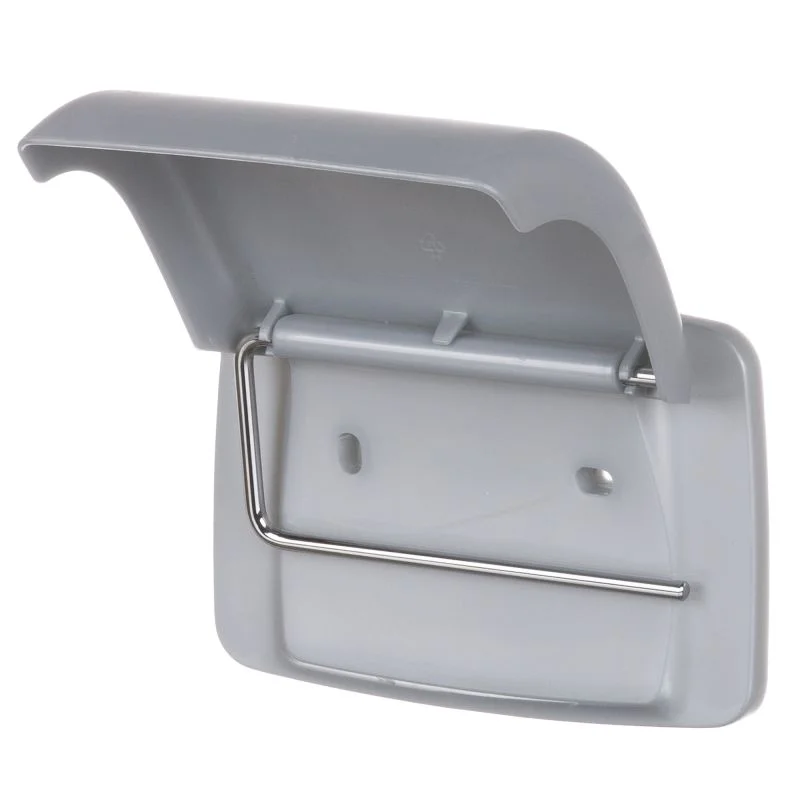 Suport hartie igienica Sensea Easy, din plastic, fixare prin gaurire, gri lucios – potrivit pentru proiecte profesionale și DIY - imagine 2