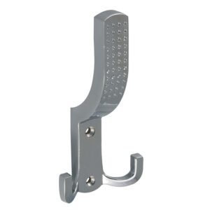 Cuier mobila cu 3 agatatoare, aluminiu, cromat satinat, pentru baie, dormitor, hol, prindere pe mobila / perete, 495.35.23