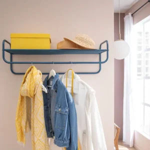 Etajera Spaceo cu bara pentru umerase, albastra