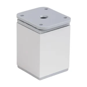 Picior mobila, 40 x 40 mm, H 60 mm, plastic, argintiu, aluminiu