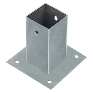 Suport stalp, otel zincat, 70 x 70 x 150 mm, gri