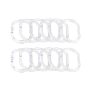 Inele perdea dus Sensea, din plastic, transparent, set 12 bucati