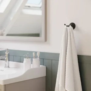 Cuier baie Sensea Charm, 2 agatatori, fixare prin lipire, negru