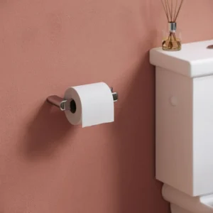 Suport hartie igienica Sensea Remix, din metal, fixare prin gaurire, argintiu lucios