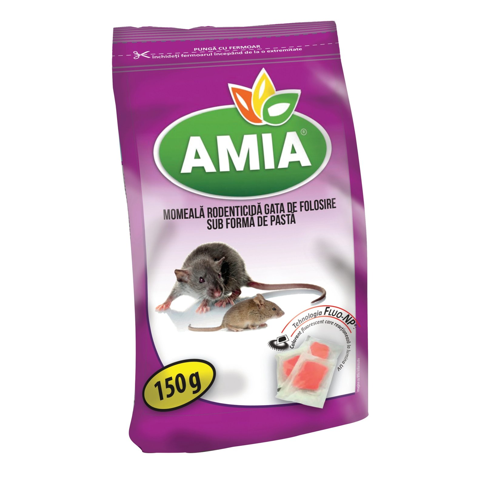 Momeala pasta pentru combatere soareci / sobolani, Amia, 150 g