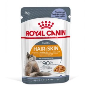 Hrana umeda pisica Royal Canin Hair Skin Care Adult, piele si blana sanatoase, in aspic, 85 g