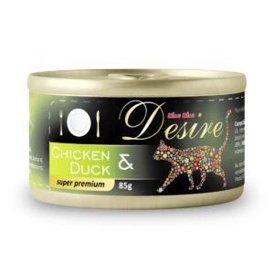 Hrana umeda pentru pisici, Miau Miau Desire, adult, pui file si rata, 85g