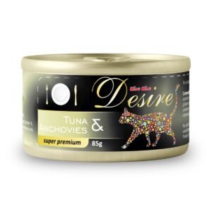 Hrana umeda pentru pisici, Miau Miau Desire, adult, ton si ansoa, 85g