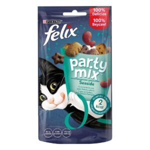 Recompensa pisici / hrana complementara, Felix Party Mix, adult, somon, peste pollock si pastrav, 60g