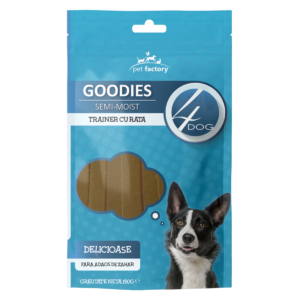 Recompensa caini / hrana complementara, 4Dog Trainer, punga 150 g, toate taliile, adult, carne de rata