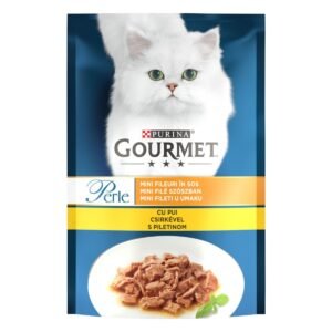 Hrana umeda pentru pisici, Gourmet Perle, adult, carne de pui in sos, 85g