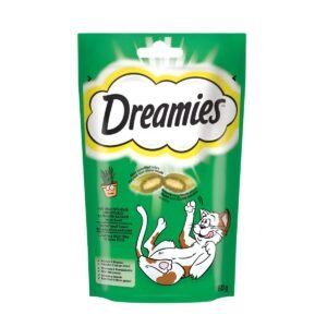 Recompensa pisici / hrana complementara, Dreamies, adult si junior, iarba pisicii, 60 g