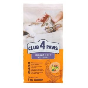 Hrana uscata pentru pisici, Club 4 Paws Premium Indoor, adult, carne de pui, 2 kg