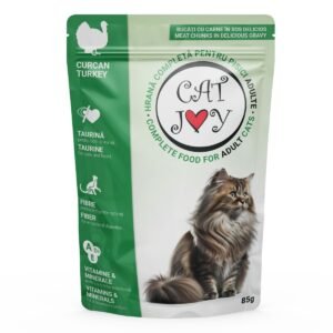 Hrana umeda pentru pisici Cat Joy, adult, carne de curcan, in sos, 85 g
