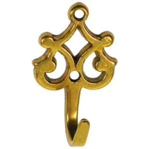 Cuier perete, o agatatoare, metal, 6 cm, alama