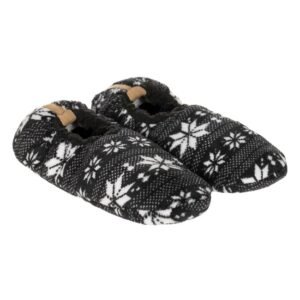 Papuci de Casa Sosete Negri cu Fulgi Albi pentru Barbati